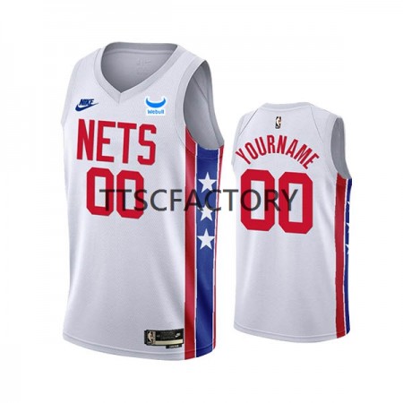 Maillot Basket Brooklyn Nets Personnalisé Nike 2022-23 Classic Edition Blanc Swingman - Homme